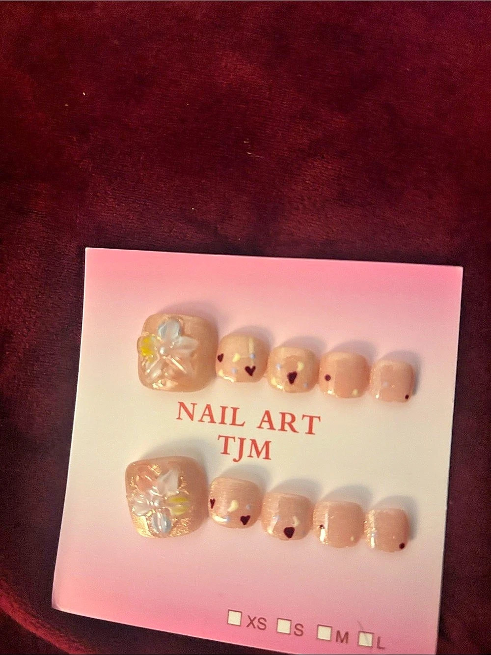 Pink Floral Press-On Nails